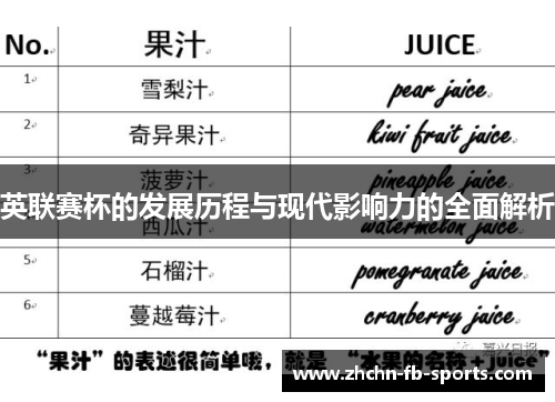 英联赛杯的发展历程与现代影响力的全面解析